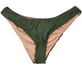 J. Crew Curved-waist cheeky bikini bottom Safari Green L NWT‎ Photo 0