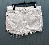Abercrombie & Fitch White High Rise Mom Shorts Distressed‎ Frayed Hem Size 27 4 Photo 0
