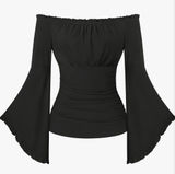 Scarlet Darkness Bell Sleeve Tops for Women Renaissance Peasant Blouse Sz M NWOT Photo 0