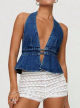 Denim Halter Top Photo 0