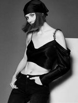 NWT Zara Woman Satin Effect Asymmetric Chain Top Black Top Size M Blogger Fave Photo 0