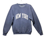 John Galt Brandy Melville‎ New York Crewneck Sweatshirt Faded Navy Blue Pullover M Photo 0