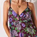 NWOT Free People Intimately It's That Simple Tank in Floral Rose Print Sz L Photo 0