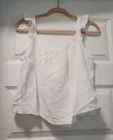 JOIE White Gauze Ruffle Strap Tank sizeL.a30 Photo 0