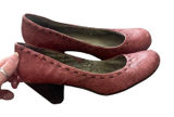 BC Women's Size 8 Red Textured Leather Grunge‎ Steam Punk Cone Heels Photo 0