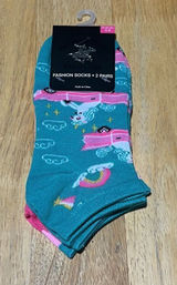 Beverly Hills Polo Club Unicorns & Polka Dot Woman’s Fashion Socks NEW Size 5-9 Photo 0