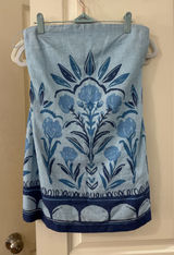 Blue Floral Strapless Romper Photo 0