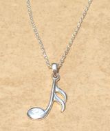 Sterling Silver 925 Music Note Pendant 18 Inches Photo 0