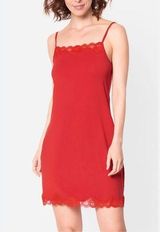 - New lace trimmed satin slip sleep dress size small Photo 0