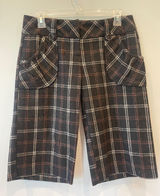 Plaid Wide-Leg knee shirts - Black & Brown wool blend Delia’s Photo 0