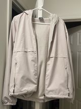Women New Balance Beige Windbreaker Fleece Lined Jacket Fits Size M Photo 0