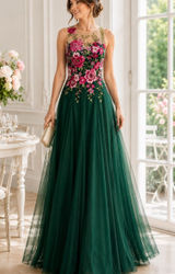 JJ's House Floral Embroidered Formal Gown Prom Evening Dress Size US 4 EU 36 NWT Photo 0