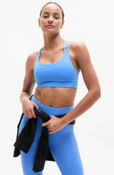 Athleta M Train Free Sport Bra Cornflower Blue Medium Cup D-DD Photo 0