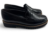 NWOB Paul Green Black Crinkle Patent Leather Penny Loafer Shoes Slip On Womens 6 Photo 0