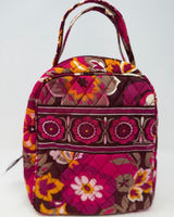 Vera Bradley Women's Pink Brown Yellow Floral Quilted Insulated Lunch Bag Photo 0