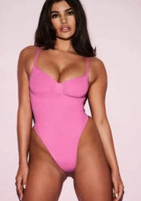 SKIMS PINK Sculpting Thong Bodysuit XS Photo 0