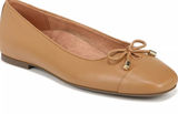 Vionic Klara Leather Slip On Cap-Toe Ballet Flats Brown Nappa Leather US 8 Photo 0