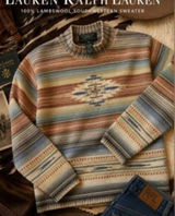 VTG Lauren Ralph Lauren Hand Knit Serape Sweater 100% Lambswool Size: L Photo 0
