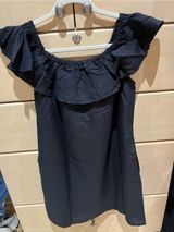 Tommy Bahama Black Off-Shoulder Ruffle Dress Photo 0