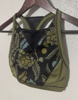 Free People Movement Vida Printed Sports Bra Jungle Floral Mesh Green Black XS Photo 0