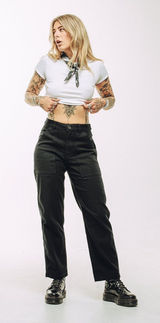 P&CO Womens Service Fatigue Cotton Workwear Denim Pants in Black Size 10 Photo 0