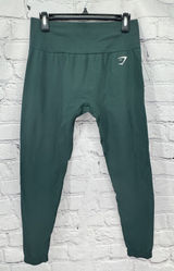Gym Shark Vital Leggings Women's L Green High Waisted Seamless Sculpting Photo 0