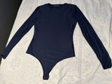 Abercrombie & Fitch navy blue Long-Sleeve Crewneck thong Bodysuit size L Photo 0