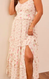 Arula GORGEOUS Skylar Floral Pink Roses Maxi Dress NWT 1X Photo 0