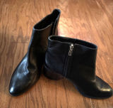 Vince Camuto Black Leather Ankle Booties Size 10 Zipper * Flaw: Off Track New Photo 0