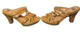 Söfft Cork Leather Strappy Heeled Sandals Tan Natural Boho Size 7M Photo 0