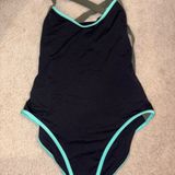 L*Space Black Swimsuit with Aqua Trim Photo 0