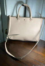 Tory Burch Robinson Large Pale Leather Satchel with Detachable Strap Photo 0