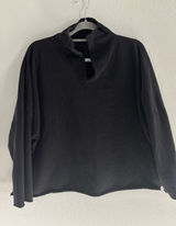 Womens‎ Lagenlook Sweatshirt Large Black Reversible Chunky Thick Travel Cotton Photo 0