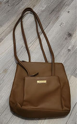 FOSSIL Women's Genuine Classic Leather Top Zip‎ Tote Shoulder Bag Camel Brown Photo 0