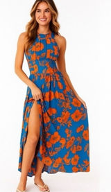 Abel the label Charlotte Floral Halter Tie-Back Maxi Dress Photo 0