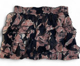 Wet Seal Black and Pink Floral Ruffled Mini Skirt with Shorts Size L Photo 0