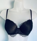 Victoria's Secret Bra Dream Angels Lined Demi 36B Black Lace Whimsigoth Photo 0