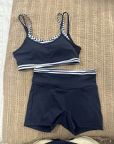 Layered workout set navy and stripes  Photo 0