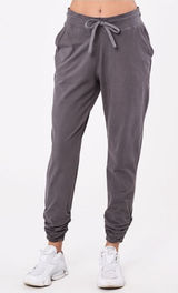 PACT Organic Cotton Cinched Tapered Leg Joggers Women's‎ M Gray Athleisure Photo 0