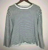 Zara Trafaluc collection navy and white striped long‎ sleeve top Sz S Photo 0