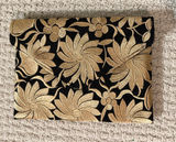 Black & Gold Floral Embroidered Clutch Crossbody Evening Bag. NWOT Photo 0