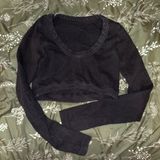 Alo Yoga black ribbed long sleeve crop top Photo 0