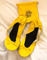 Belle Shoes - Yellow Silky Toes Foldable Flats Size XXL (US 10) Photo 0
