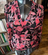 White House Black Market floral XXS peasant blouse Photo 0