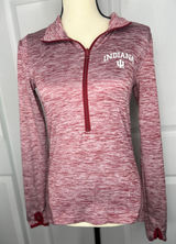 PINK Victoria's Secret Indiana University Quarter Zip XS Red Space Dye Pullover Photo 0
