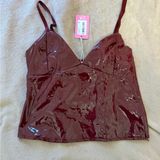 Edikted Burgundy Vinyl Cami Photo 0