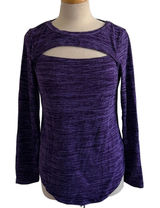 Juicy Couture Sweater Sz L Purple Dye Cutout‎ Lightweight Long Sleeve Top Photo 0
