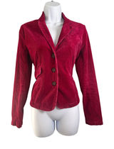American Eagle Outfitters Red Corduroy Blazer Jacket Stretch Cotton‎ Small P S/P Photo 0