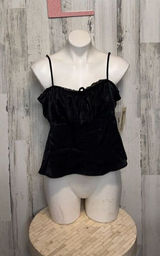 No Boundaries Black Lace Trim Cami Top XL 16-18 Adjustable Straps Flowy Photo 0