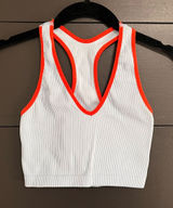 FREE PEOPLE Ribbed Light Blue Sports Bra Crop Tank Top Women’s Sz S EUC Photo 0